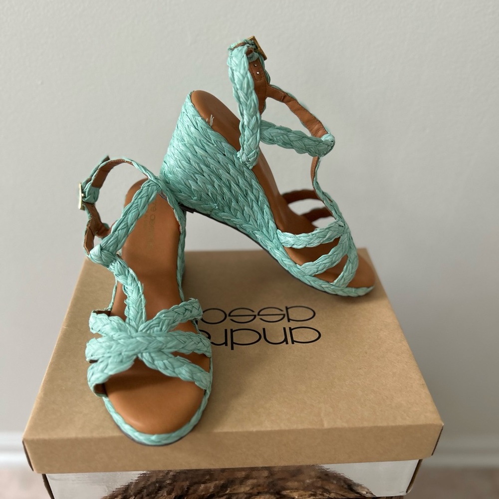 Andre Assous Teal Madina Wedge NEW size 9